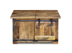 Jaipur Coffee Table with storage in Distressed Natural Wood