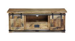 Jaipur Medium TV Unit in Distressed Natural Wood