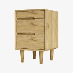 Scandic 3 Drawer Bedside in Solid Oak