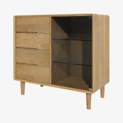 Scandic Small Glazed Chest in Solid Oak