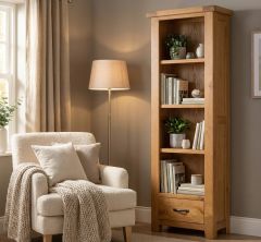 Somerset Oak Tall Narrow Bookcase
