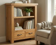 Somerset Oak Small Bookcase With Storage