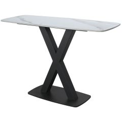 Corby Console Table In White Stone