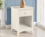 Julian Bowen Cameo 1 Drawer Bedside in Stone White