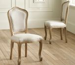 Julian Bowen Camille Oatmeal Linen Upholstered Chairs - Set of 2