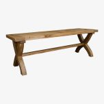 Deluxe Solid Oak X-Leg Bench