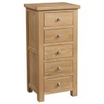 Dorset Oak 5 Drawer Tallboy