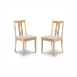 Julian Bowen Rufford Dining Chairs in Natural Wood - Set of 2