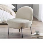 Julian Bowen Lulu Boucle Accent Chair in Ivory