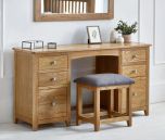 Julian Bowen Mallory Twin Dressing Table & Stool in Oak