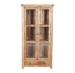 Patiala Glazed Display Cabinet in Natural Wood