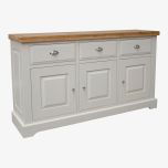 Homestyle Painted Deluxe Large Sideboard in Solid Oak & Grey
