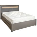 Pebble 5ft King Size Bed with Drawers in Slate Grey