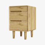 Scandic 3 Drawer Bedside in Solid Oak