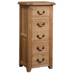 Somerset Oak 5 Drawer Bedside Table