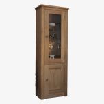 Torino 1 Door Solid Oak Glass Bookcase/Display Cabinet
