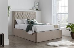 Wilson Oatmeal Fabric Ottoman Bed - Multiple Sizes