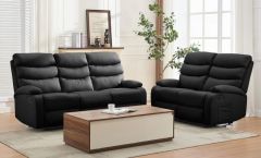 Caesar 3 Seater Recliner Chair in Black