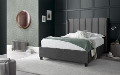 Aurora Grey Velvet Ottoman Bed - Multiple Sizes