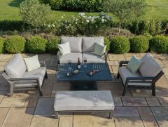 New York 2 Seat Sofa Set with Rising Table in Dove Grey