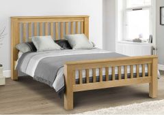 Julian Bowen Amsterdam High Foot End Bed in Solid Oak