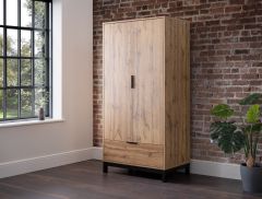 Julian Bowen Bali 2 Door 1 Drawer Wardrobe in Light Oak