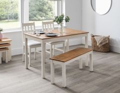 Julian Bowen Coxmoor Rectangular Dining Table in Ivory & Oak