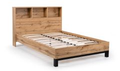 Julian Bowen Bali Bookcase Headboard Bed in Light Oak