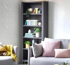 Julian Bowen Bordeaux Dark Grey Tall Bookcase