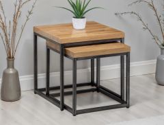 Julian Bowen Brooklyn Nesting Lamp Table in Solid Oak