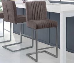Julian Bowen Brooklyn Bar Stools in Charcoal Grey - Set of 2