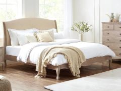 Julian Bowen Camille Bed in Oatmeal Linen