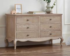 Julian Bowen Camille 6 Drawer Wide Chest in Limed Oak