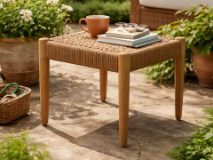 Saige Rope Woven Outdoor Footstool