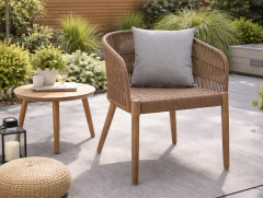 Saige Rope Woven Outdoor Armchair with Cushions