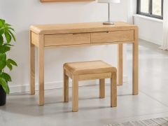 Julian Bowen Curve 2 Drawer Dressing Table & Stool in Solid Oak
