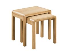 Julian Bowen Curve Nest of 2 Tables in Solid Oak