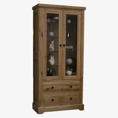 Deluxe Glass Display Cabinet in Solid Oak