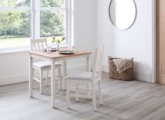 Julian Bowen Coxmoor 75cm Square Dining Table in Ivory & Oak