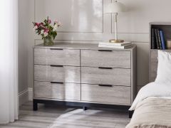 Julian Bowen Bali 6 Drawer Wide Chest in Grey Oak