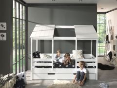 Devon Kids House Bed in White