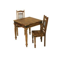 Bangalore Small Square Sheesham Dining Table & Chairs Set