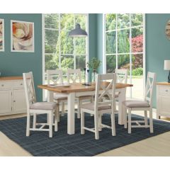 Dorset Ivory Medium Extending Dining Table & Chairs Set