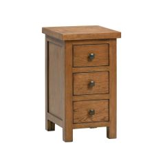 Harrogate Compact 3 Drawer Bedside in Rustic Oak