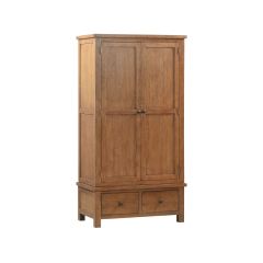 Harrogate Double Wardrobe With 2 Drawers in Rustic Oak