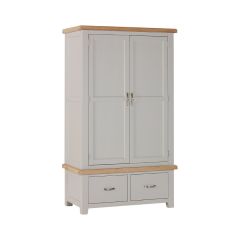 Berkshire Double Wardrobe with 2 Drawers in Moon Grey