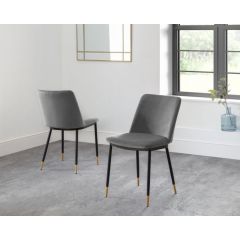 Julian Bowen Delaunay Dining Chair in Grey - Set of 2