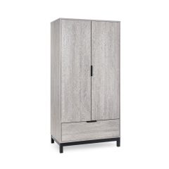 Julian Bowen Bali 2 Door 1 Drawer Wardrobe in Grey Oak