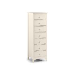 Julian Bowen Cameo 7 Drawer Narrow Chest in Stone White