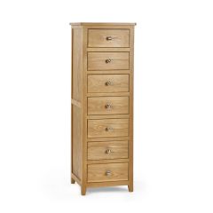Julian Bowen Mallory 7 Drawer Narrow Chest in Oak